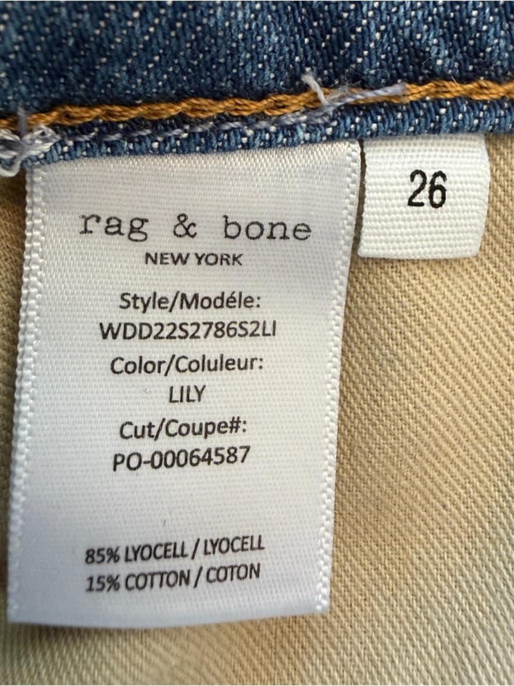 Rag & Bone Logan Low-Rise Wide Leg Jeans Lily Wash Featherweight Denim Size 26 - Picture 8 of 9